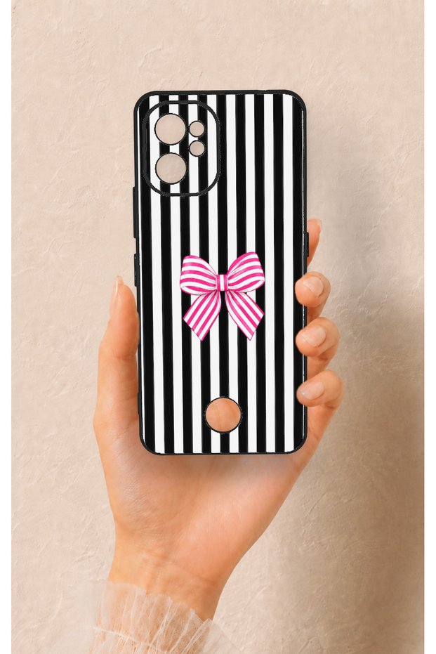 Reeder S19 Max Pro Compatible Pink and White Ribbon Patterned Silicone Case