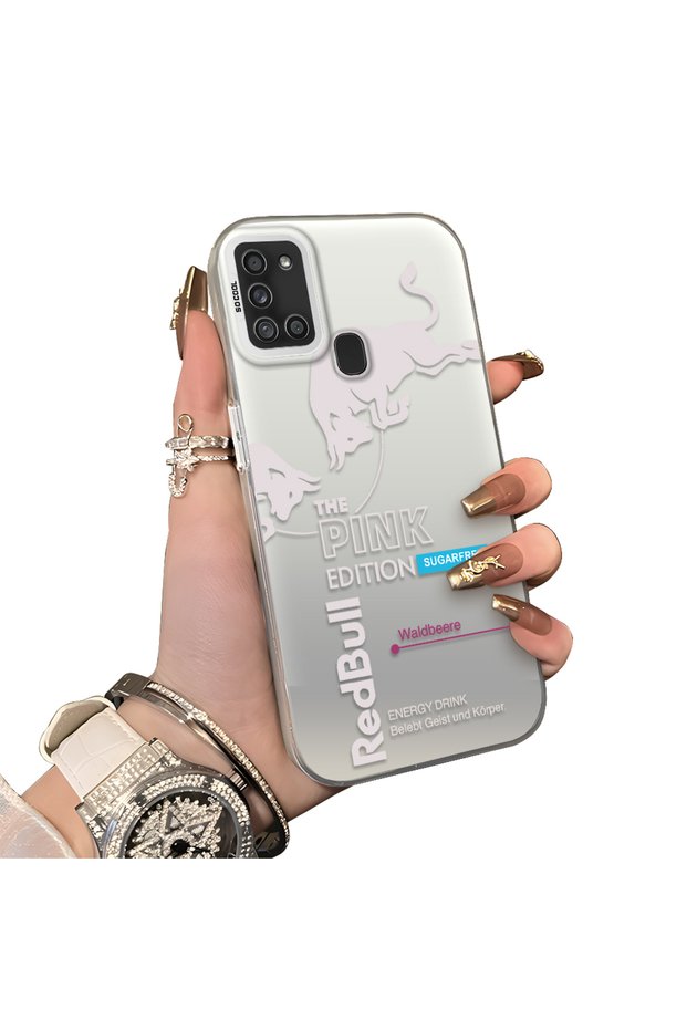 Samsung Galaxy A21S Compatible Hard Acrylic Back Silicone Edge Lens Protection Stylish Print Case
