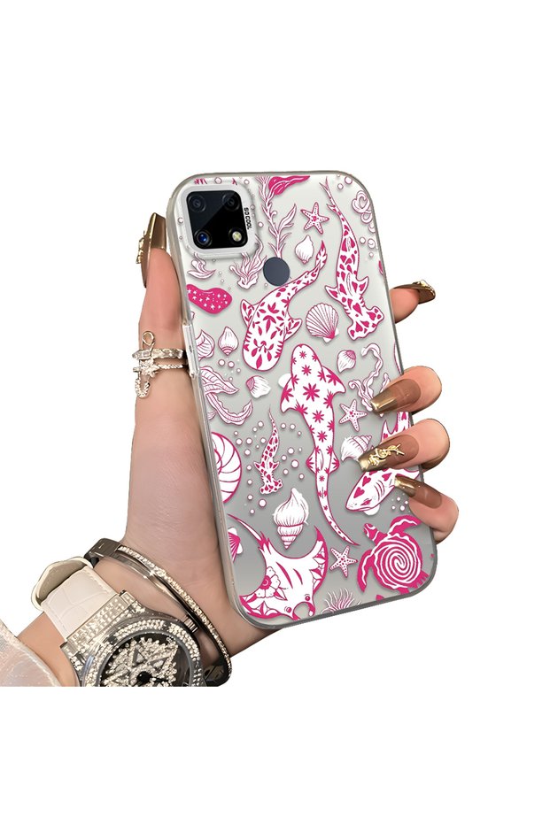 Realme C15/C25/C25S Compatible Hard Acrylic Back Silicone Edge Lens Protection Stylish Print Case
