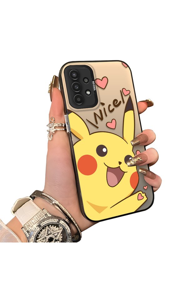 Samsung Galaxy A13 4G/5G Compatible Hard Acrylic Back Silicone Edge Lens Protection Cartoon Case