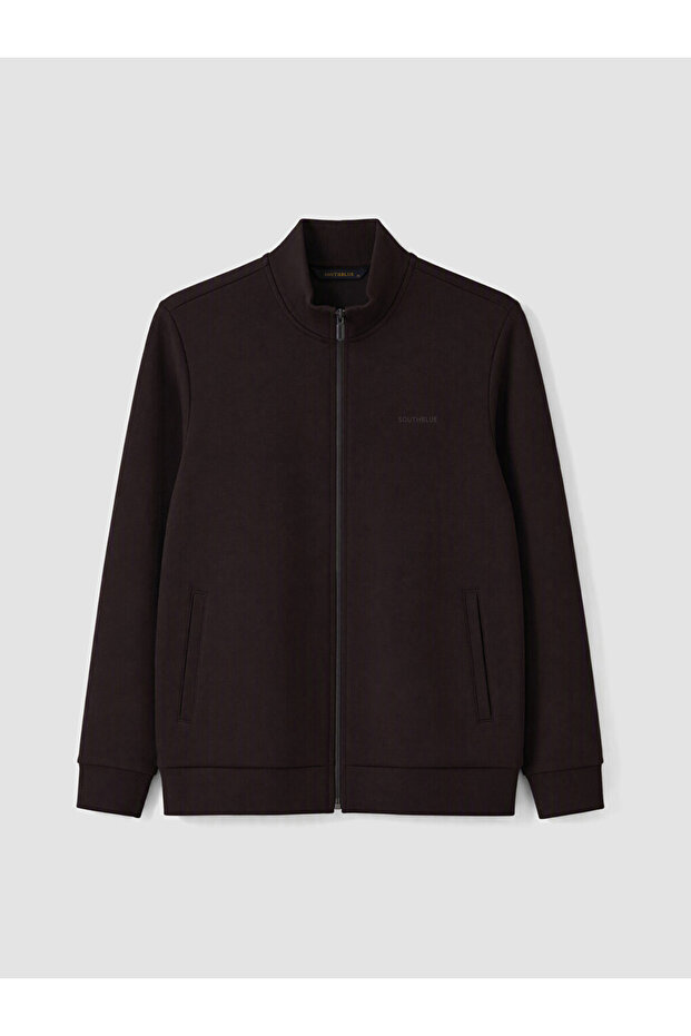 Rmz Gi̇yi̇m Farkiyla Dik Roba Collar Men's Zipper Sweatshirt
