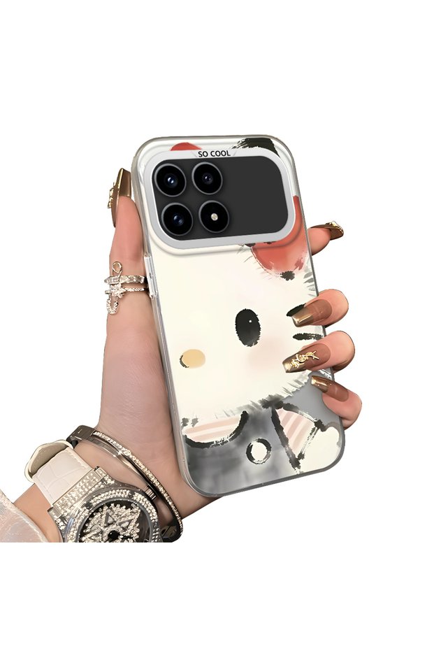 Xiaomi Redmi K90 5g Compatible Hard Acrylic Back Silicone Edge Lens Protection Kitty Case