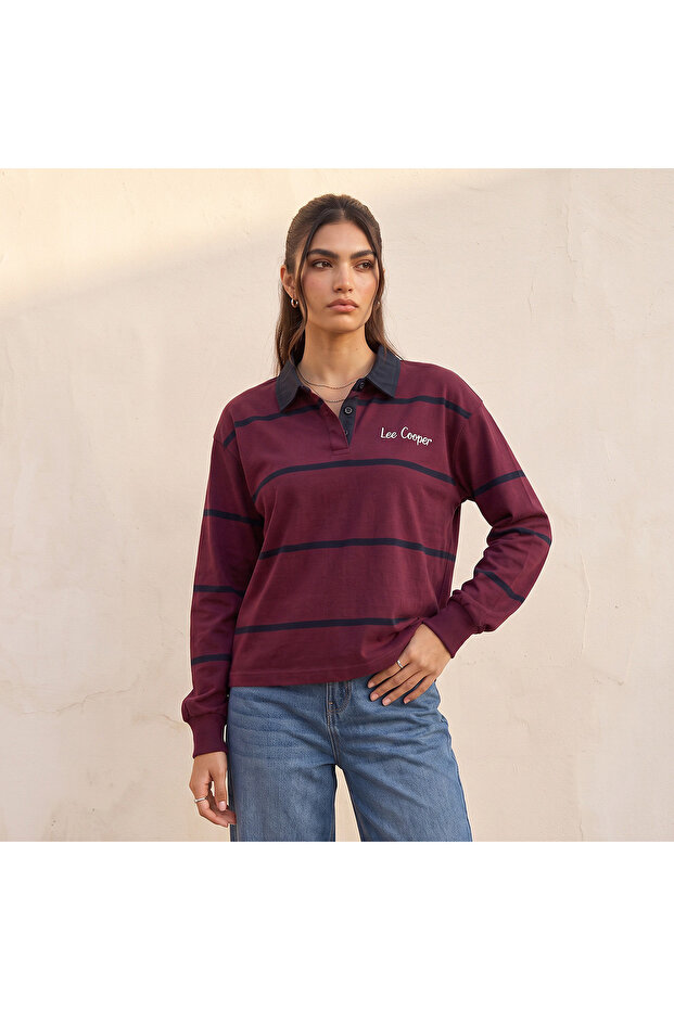 LS STRIPE RUGBY TOP