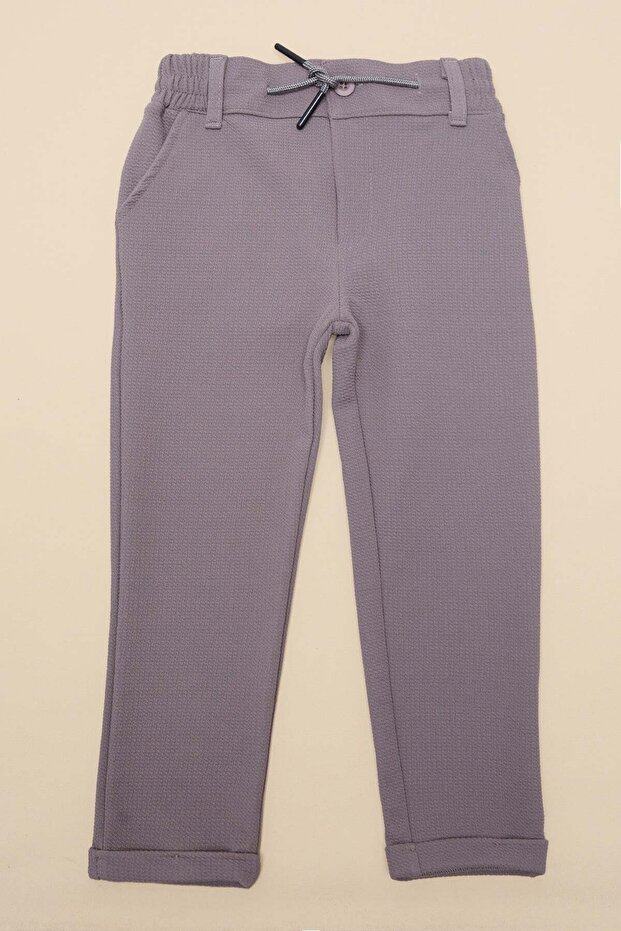 Double Leg Boy's Trousers with Tie Waist