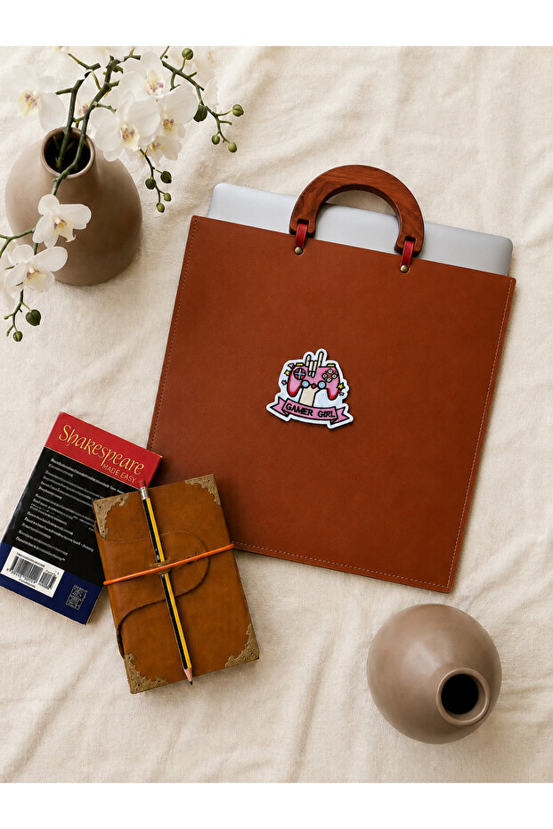Leather lap top bag
