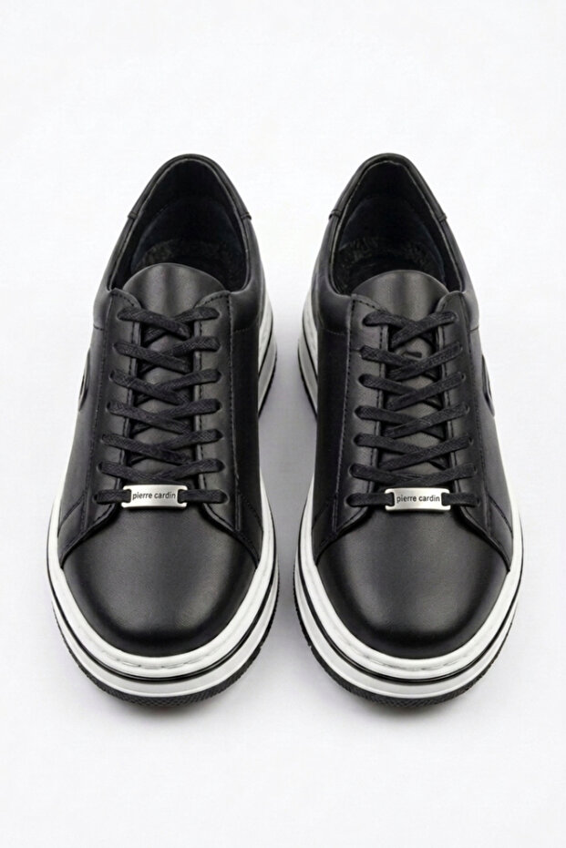 Men's Sneaker Sports Shoes Leather Lace-Up Daily Casual Thick Sole 136-1005 Premium