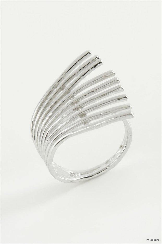 Concepta Scythe Metal Ring (05915) Silver Color