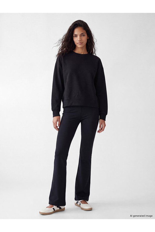 Nevavm with Difference Xside Black High Waist Spanish Leg Women's Leggings