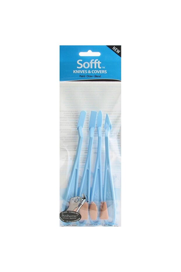 Pastel Soft Knives & Covers Painting Tool, Blue
