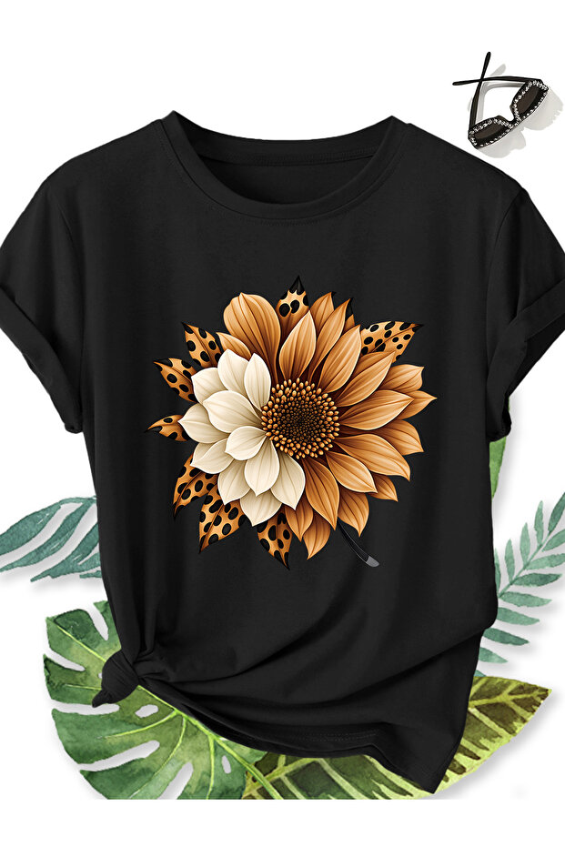 Unisex Sun Leopard Pattern Printed Design Tshirt