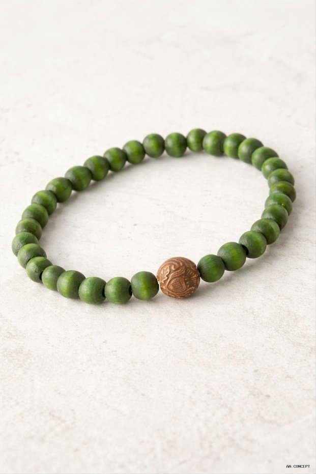 Concepta Bamboo Wood Bracelet 8 (03357) mm Green