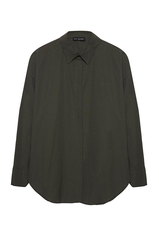 Oversize Khaki Women's Shirt 11478