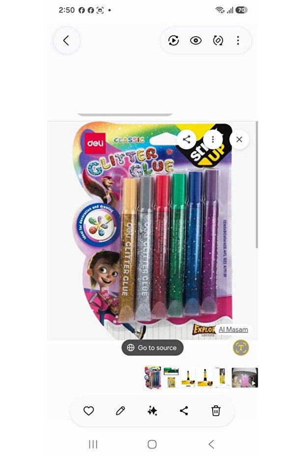GLITTER GLUE CLASSIC 12mlx6pcs