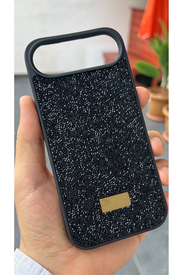 iPhone 17 Air Compatible - Shiny with a Stone-Like Appearance (Velvet on the Inside) Soft Sided Phone Case