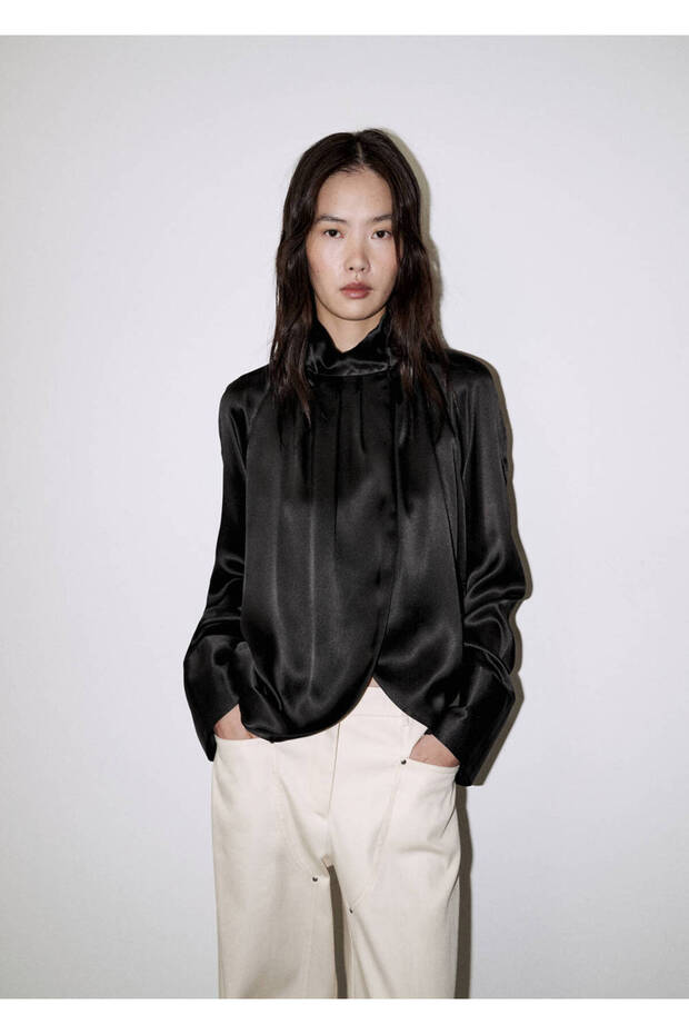 100% silk blouse with slit
