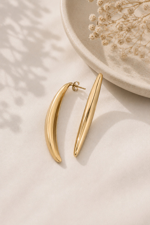 Curved Steel Earrings