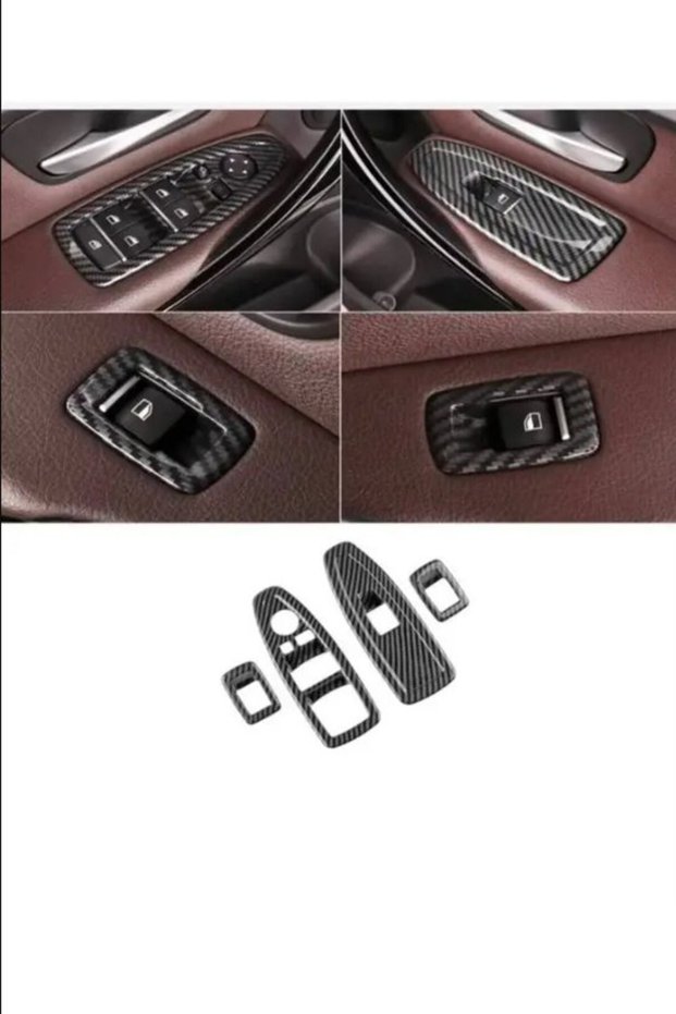 For Bmw 3Ve5 Series F10 F30 F32 F34 F36 F18 2011-2017 Glass Button Panel Carbon Set 4 Pieces