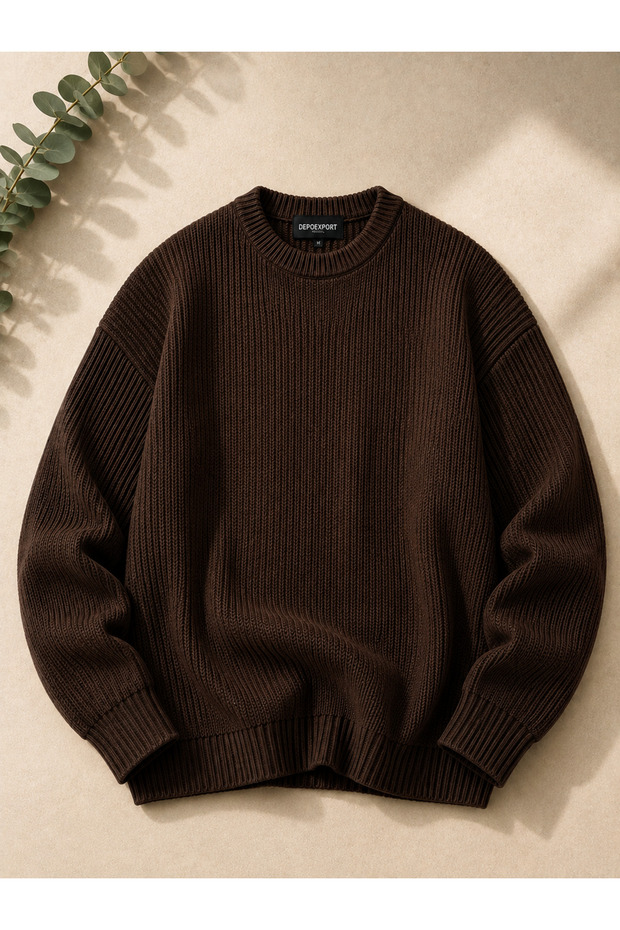 Men's Premium Oversize Soft Crew Neck Knit Sweater
