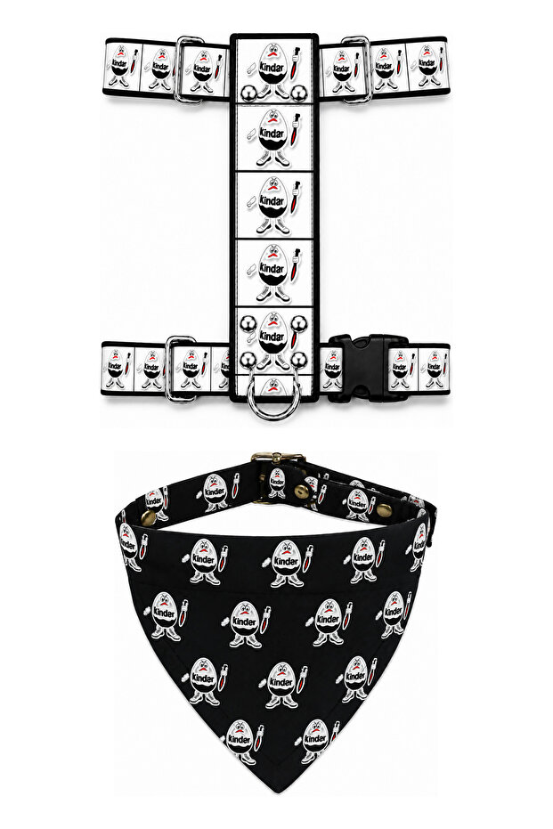 Adjustable Printed H-Type Chest Harness Set with Scarf