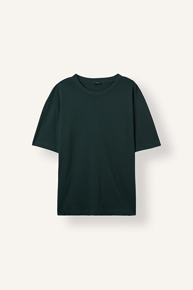 100% Cotton Oversize Crew Neck Basic Short Sleeve T-Shirt E6885Axns
