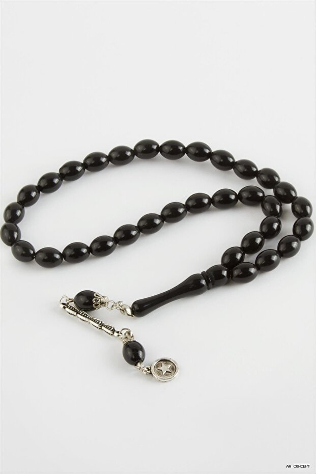 Aconcept Olive Shaped Plastic Prayer Beads 8X11 (22658) mm Black