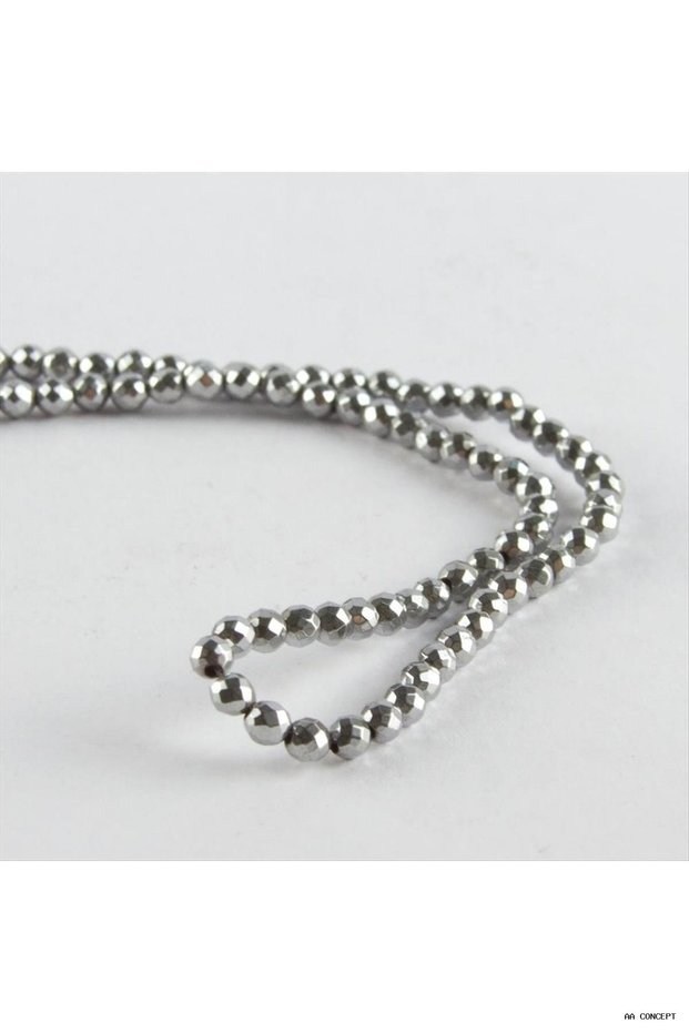 CONCEPTA 3 mm Faceted Hematite Stone (165715) Silver Color
