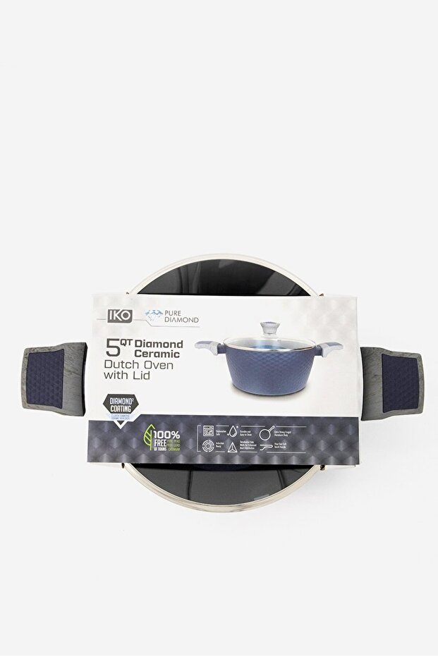 5 Qt. Diamond Ceramic Nonstick Large Lot, Blue