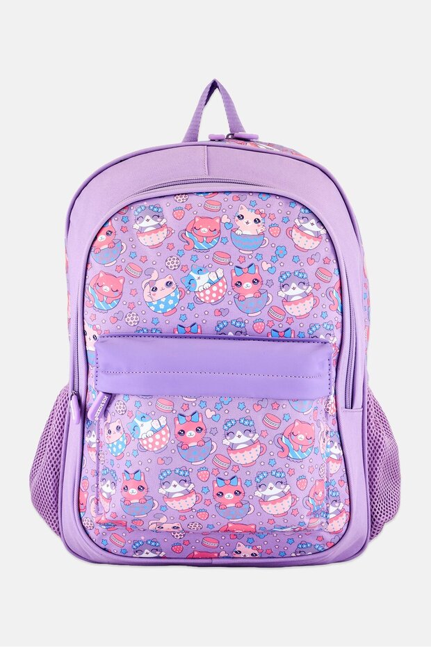 Kids Girl Allover Print Backpack, Multicolor