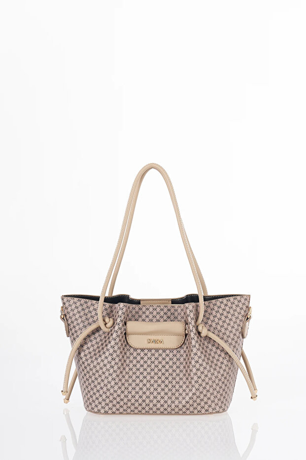 Drawstring Detailed Shoulder Bag Mink