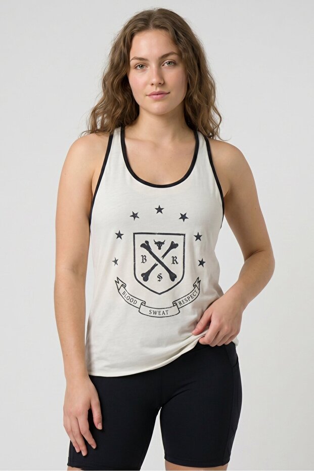 Women Loose Fit Sleeveless Training Tank Top, Off White