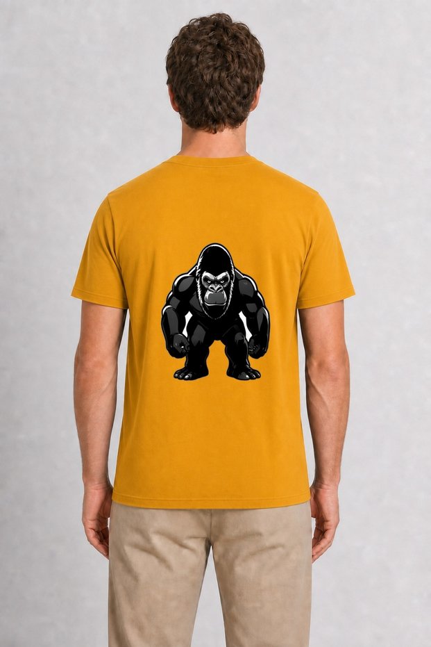 Men's Modern Gorilla Street Style Back Print - Yellow