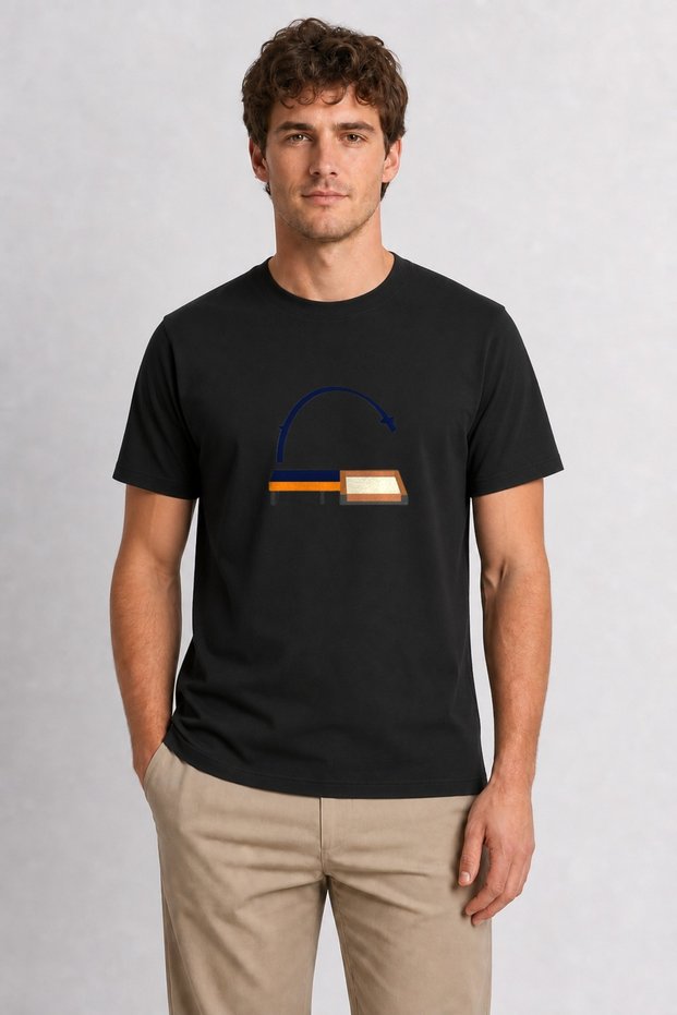 Men's Modern Long Jump Track Graphic Design - Black