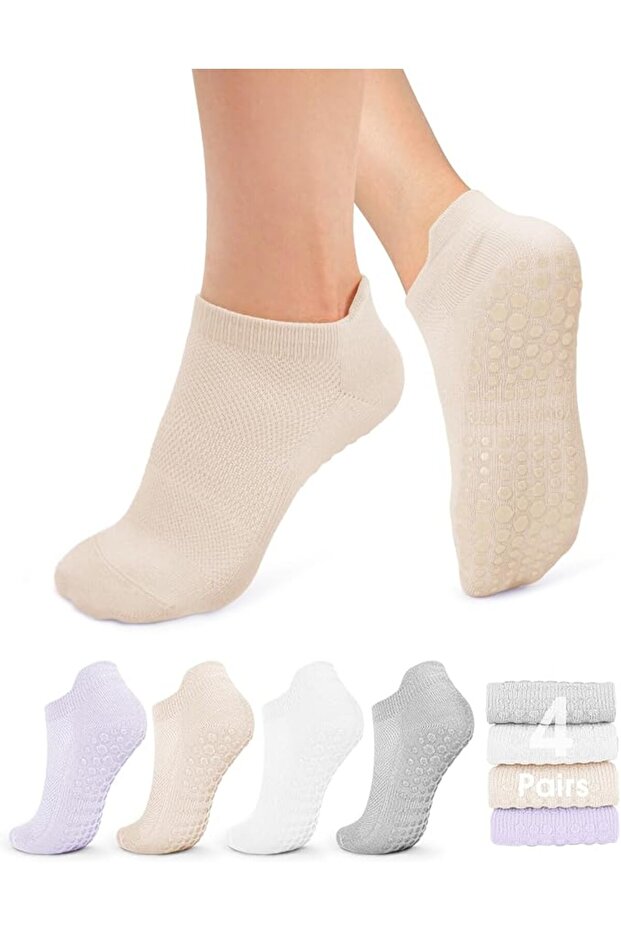 Pilates Socks for Women Anti-Slip with Grips from Yogi, Socks with Grips for Yoga