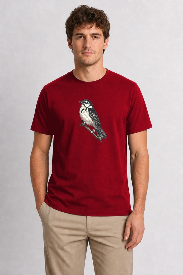 Men's Botanical Branched Woodpecker - Red