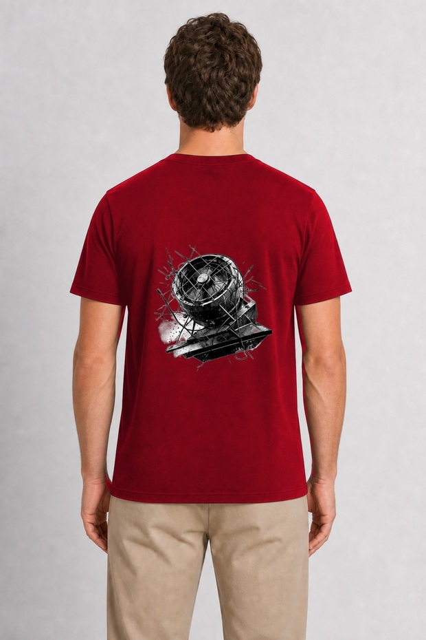 Men's Cyber-Grunge Roof Vent Graphic - Back Print - Red