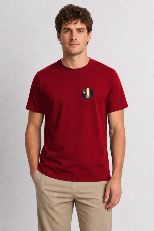 Men's Retro City Breeze Design - Red