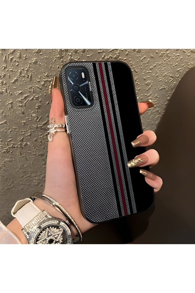 Oppo A54S Compatible High-Quality Stylish Vertical Stripe Pattern Hard Case, Shock Protection
