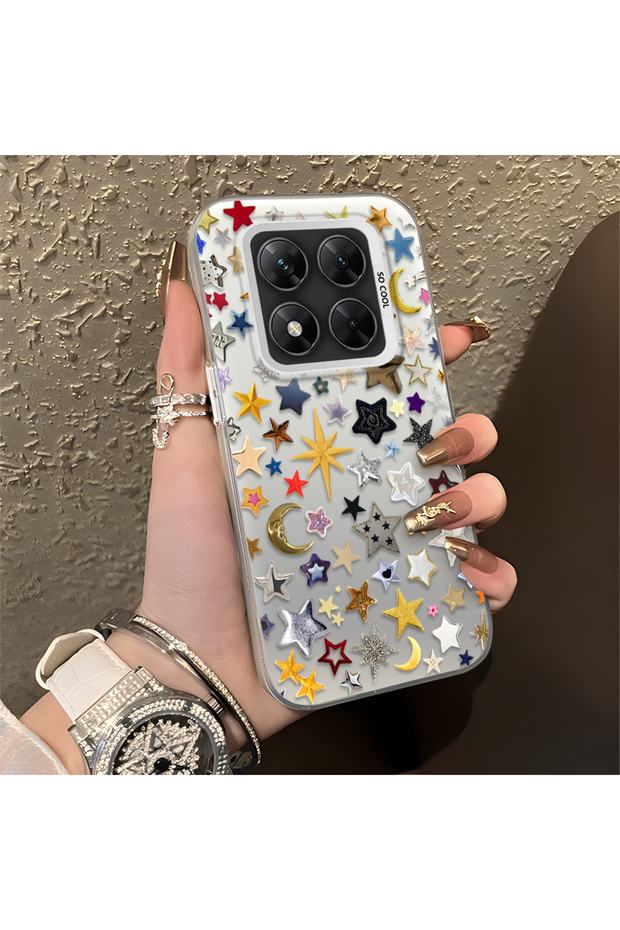 Poco X7 Compatible Fantastic Star Moon Pattern Case, Durable Hard Case