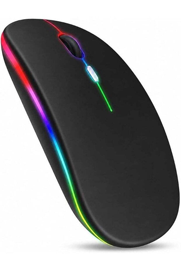 Wireless Mouse, Rechargeable Bluetooth 5.0 & 2.4G Wireless Mouse with RGB LED Lights, Ergonomic Slim Silent Mouse for Laptop, PC, Computer, MacBook & Office