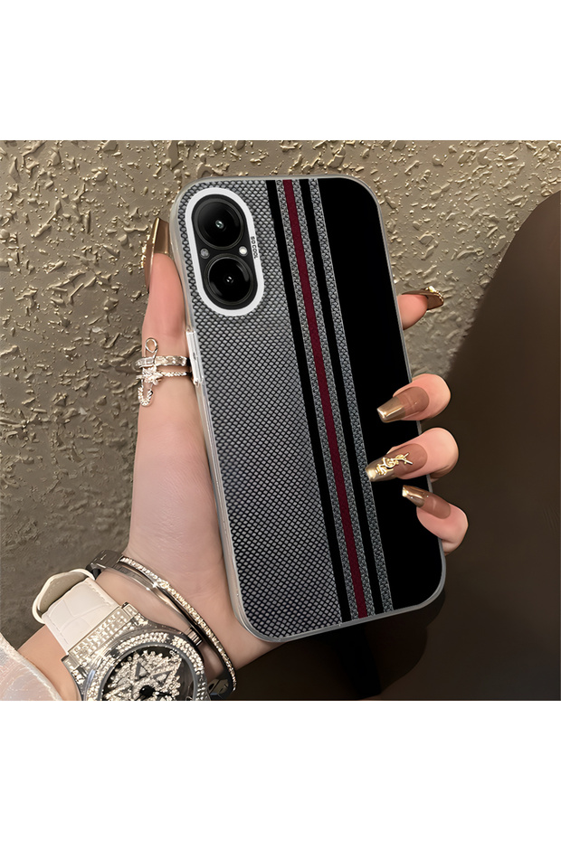 Realme C67 4g Compatible High Quality Stylish Vertical Stripe Pattern Hard Case, Shock Protection