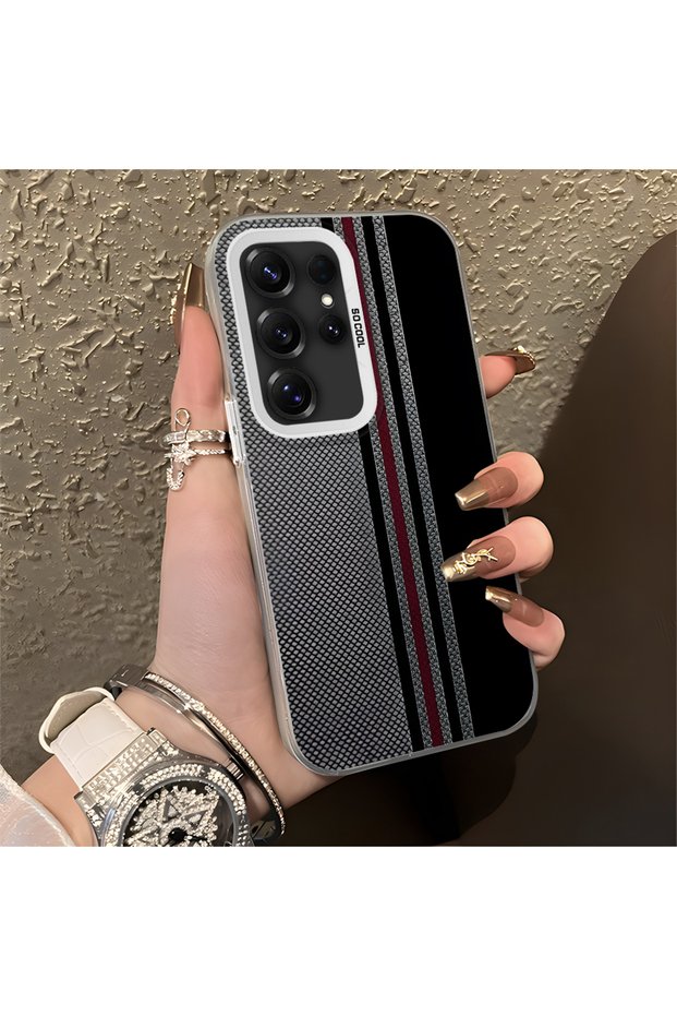 Samsung Galaxy S25 Ultra Compatible High-Quality Stylish Vertical Stripe Pattern Hard Case, Shock Protection