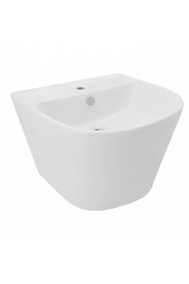 Luxe Wall Hung Basin - 51x47x40 Cm, White, L 51 x W 47 x H 40 cm, Ceramic