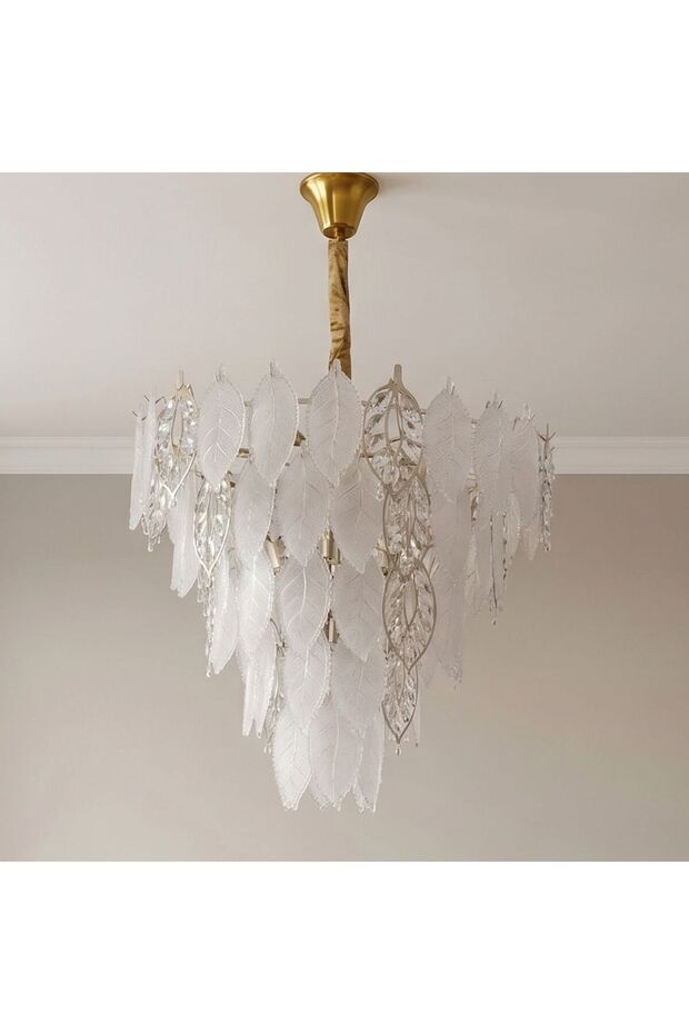 Abels 14 Lights Chandelier - 60Cm Gold, Glass, Stainless Steel, Bedroom Chandeliers