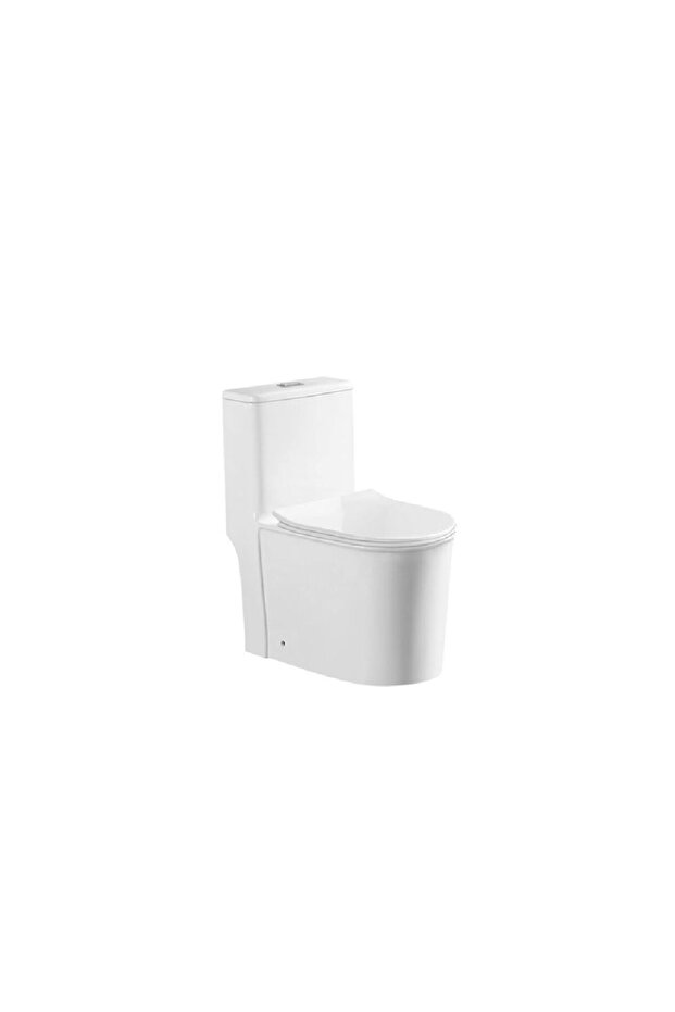 Luxe Aristo WC With UF Seat Cover - 25x30 Cm, White, L 68.5 x W 38 x H 77.5 cm, Ceramic