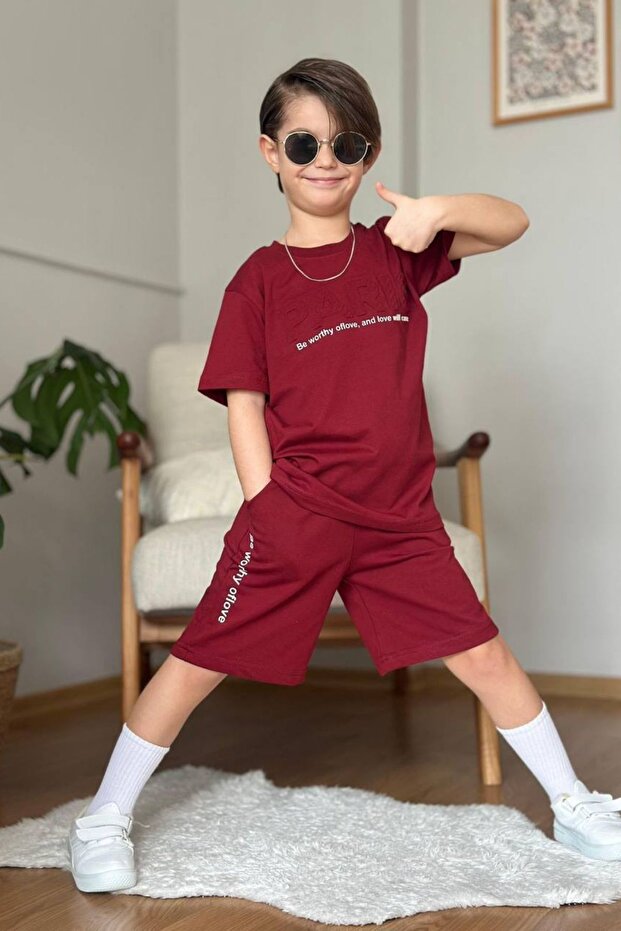 Ec Pari̇s Yazi Embossed Shorts Set