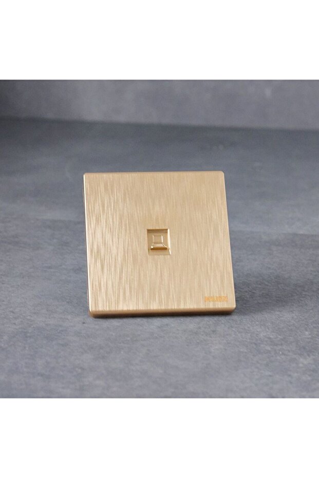 Single Data Outlet Cat6 Aura Gold, Brushed Gold, Phosphor Copper, Switches, 86 x 90