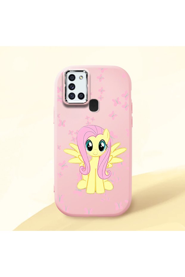 Samsung Galaxy A21S Compatible Shock-Absorbing Camera Protected Pink Silicone Case Fluttershy
