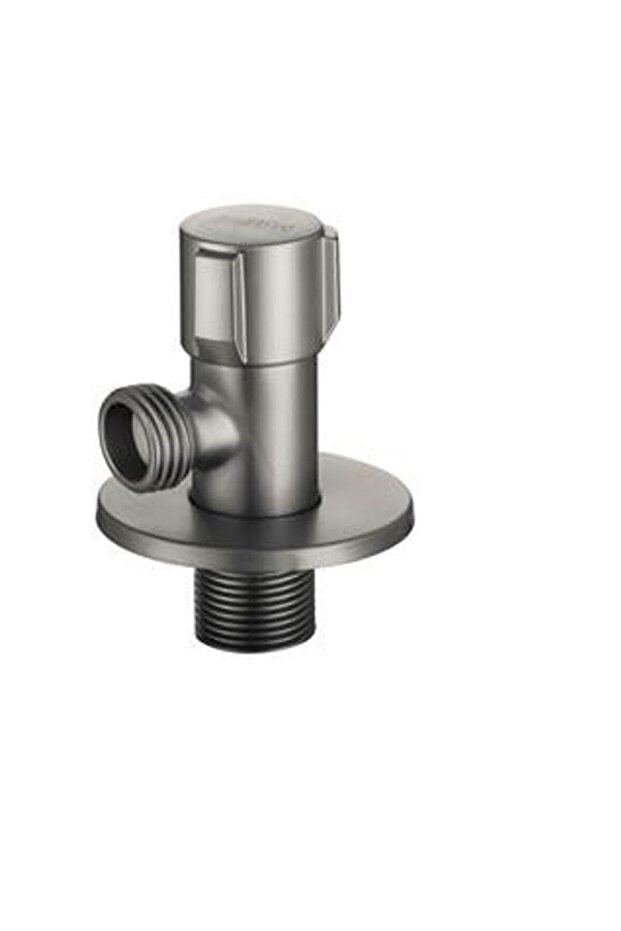 Omega Angle Valve - Matt Gray, Grey, Brass, Bathroom Fixture Accessory