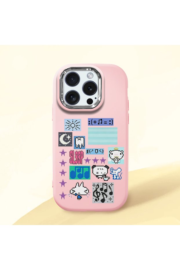 Pink Silicone Case Compatible with iPhone 15 Pro with Shock-Absorbing Camera Protections