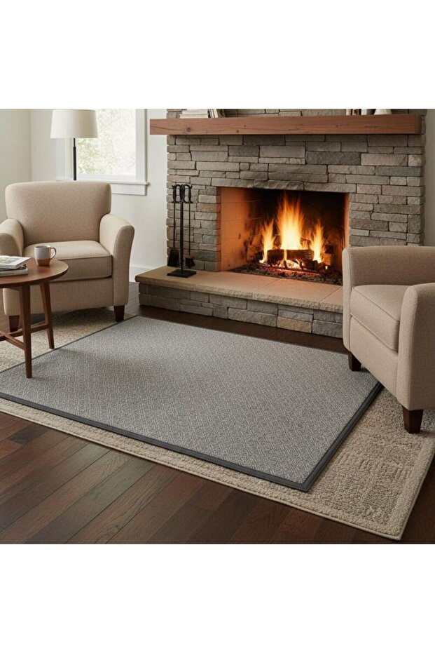 Beluxe, Ecloz Outdoor Fire Resistant Washable Mat 100X120 Cm Grey, Textile, Door Mats